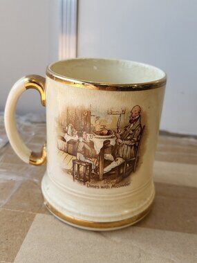 VINTAGE ARTHUR WOOD DICKENS WARE TANKARD MUG DAVID COPPERFIELD + OLIVER TWIST